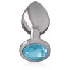 Metall-aluminium-analplug mit blauem glas, grösse m – hochwertige intime Kosmetik