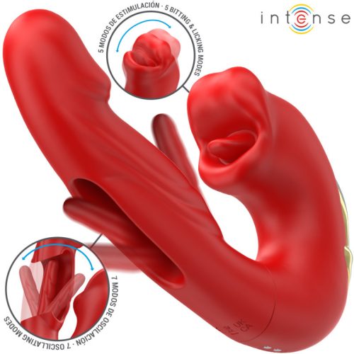 Nathy doppelvibrator multifunktionaler stimulator mit mund rot – hochwertige intime Kosmetik
